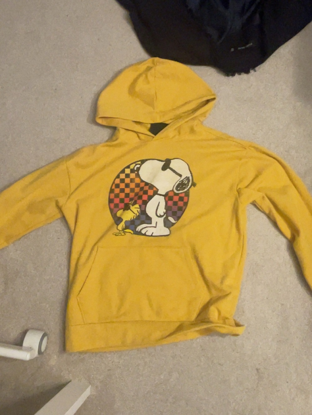 Yellow Hoodie with Snoopy Graphic